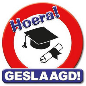 Schild Hoera Geslaagd verkeersbord