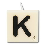 Letter kaarsje wit K