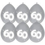 Ballonnen 60 jaar diamant 6 stuks