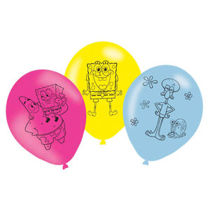 Ballonnen Spongebob en Patrick 6 stuks