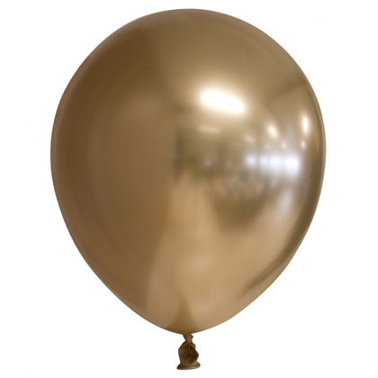 Chrome ballonnen goudkleurig 10 stuks