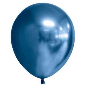 Chrome ballonnen blauw 10 stuks