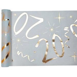 Tafelloper 20 jaar goud wit stof 5 meter Op is Op