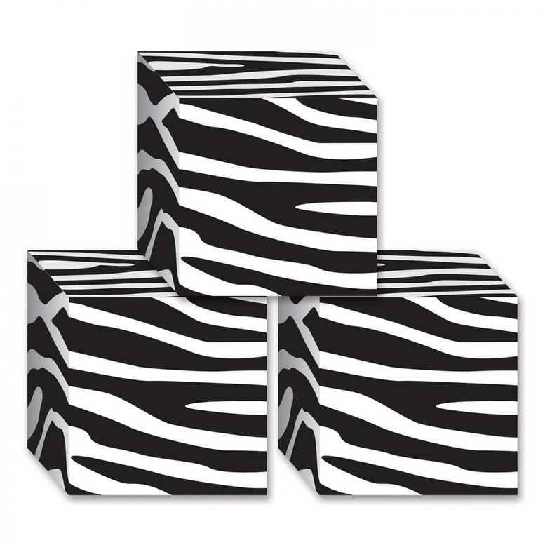 Tafeldecoraties zebra blokken 3 stuks