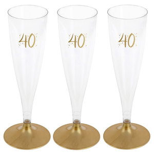 Party Proost glas 40 jaar 6 stuks Op is Op