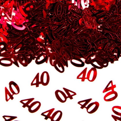 Confetti glitter 40 jaar ROOD