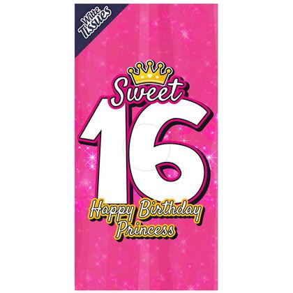 Tissue box Sweet 16 jaar Happy Birthday Princess