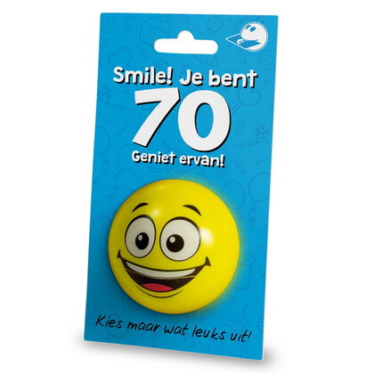 Stressbal Smile Je bent 70 Geniet ervan