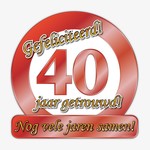 Schild Gefeliciteerd 40 jaar getrouwd robijn