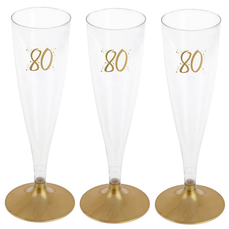 Party Proost glas 80 jaar 6 stuks