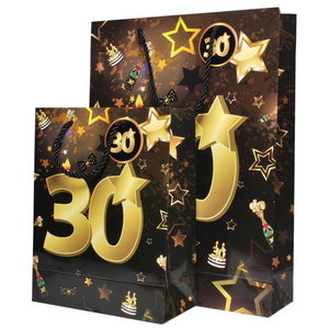 Tassenset 30 jaar goud-zwart Op is Op