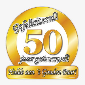 Schild Gefeliciteerd 50 jaar getrouwd groot