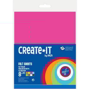 Vilt vellen gekleurd 8 stuks A5 formaat Op is Op