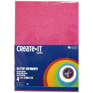 Knutselkarton glitter A4 formaat 4 stuks Op is Op