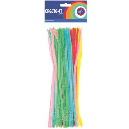 Chenille buigstaafjes fluor 50 stuks