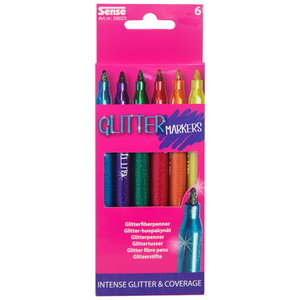 Glitterstiften 6 stuks Op is Op