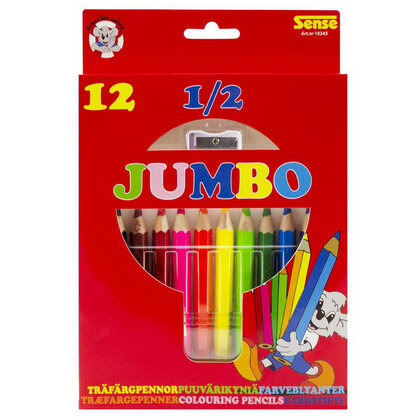 Potloden jumbo 12 stuks met puntenslijper