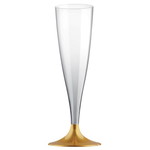Proost glas met goudkleurig voetje 10 stuks Op is Op
