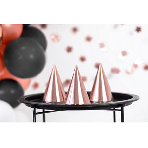 Hoedjes metallic rosé goud 6 stuks Op is Op