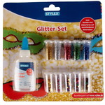 Glitter-set met lijm 11-delig