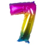 Folieballon cijfer 7 REGENBOOG MEGA Op is Op