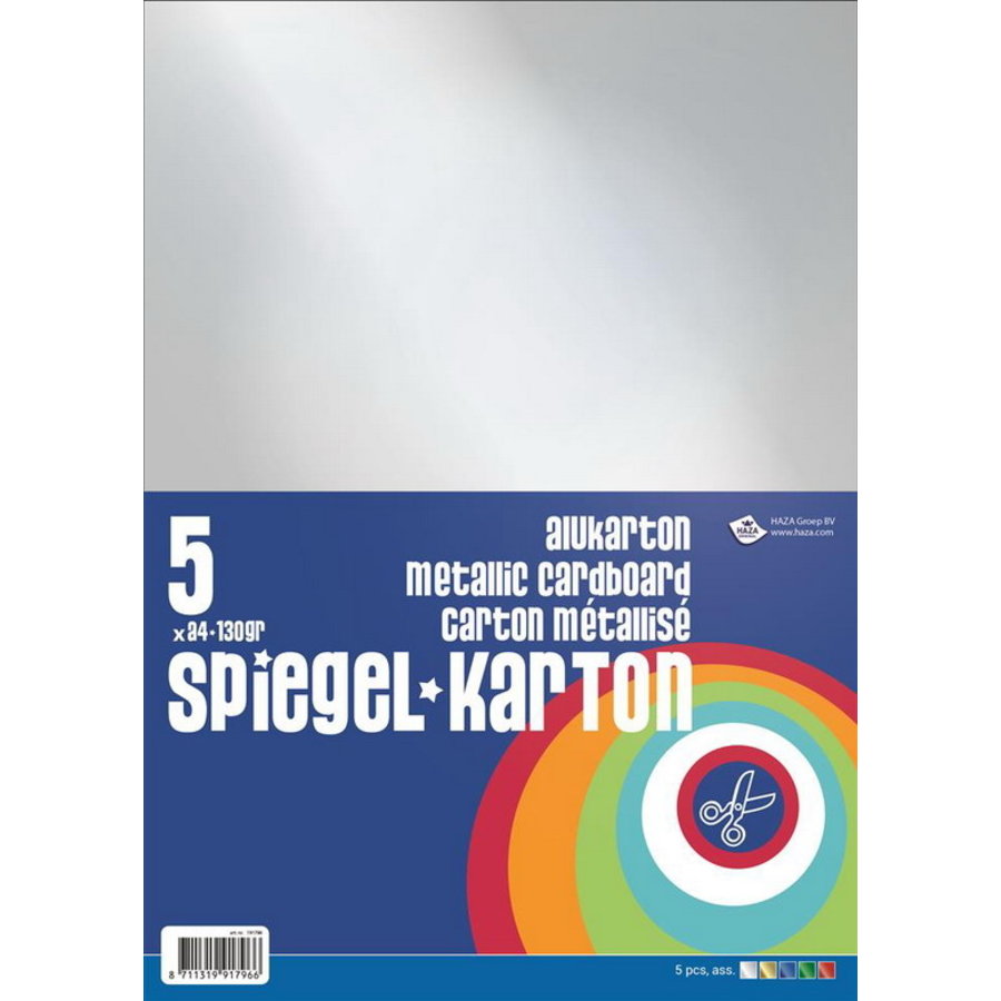 Spiegelkarton, Costruzione Carta A4/10, Da 190gr. Effetto Specchio, Silber,  Oro