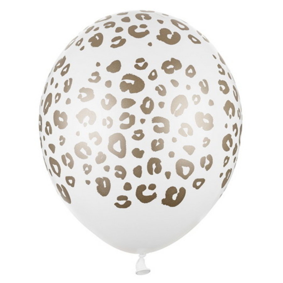 Ballon witte panter Jungle versiering - Safari versiering - Feestartikelen.nl