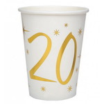 Bekertjes 20 jaar stijlvol goud wit 10 stuks Op is Op