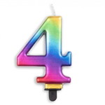 Kaars 4 jaar regenboog luxe Op is Op