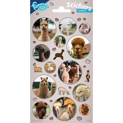 Stickers Alpaca met hartjes 30 stuks