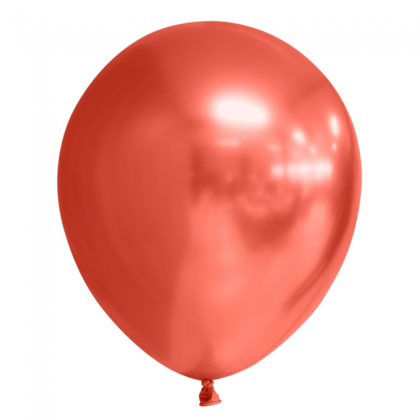 Chrome ballonnen rood 10 stuks