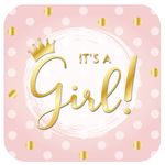 Deurbord It's a Girl met kroontje Op is Op