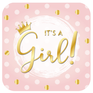 Deurbord It's a Girl met kroontje Op is Op