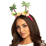 Tiara met palmbomen en tropische bloemen