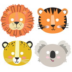 Maskers safari dieren get wild 8 stuks