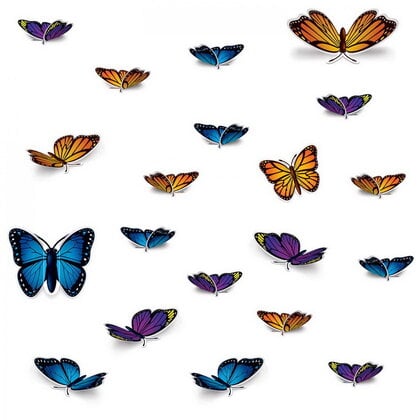 Decoratie vlinders luxe 20 stuks