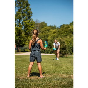 Tennis vangbal set blauw groen met klittenband