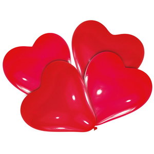 Hart ballonnen rood 10 stuks