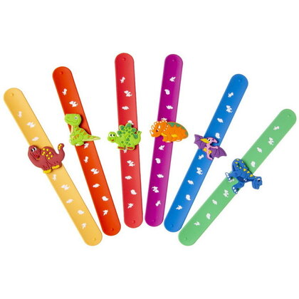 Klap armband met dinosaurus 6 stuks