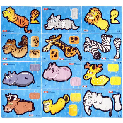 3D puzzel dieren 8 stuks