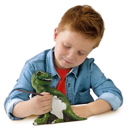 Gieten en schilderen - T-rex met skelet