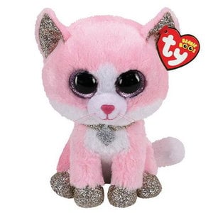 Ty Beanie plucheknuffel Fiona de roze kat 15cm