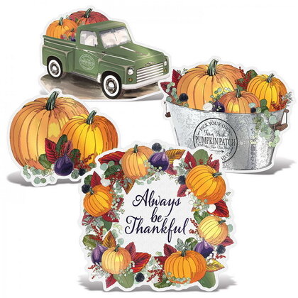 Tafeldecoraties Herfst Thankful 4 stuks