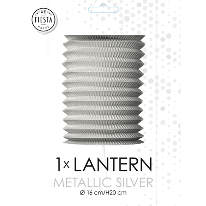 Trek lampion zilver metallic 20cm