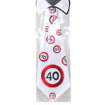 Stropdas 40 jaar verkeersbord Op is Op