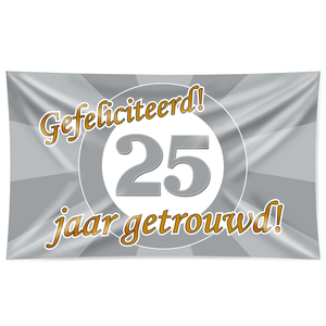 Vlag 25 jaar getrouwd groot Op is Op