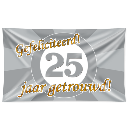 Vlag 25 jaar getrouwd groot