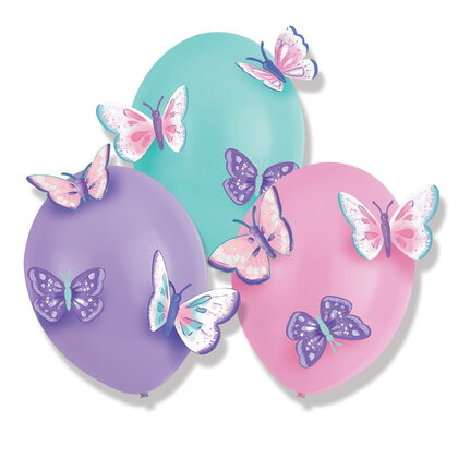 Ballonnen met vlinders 3 stuks