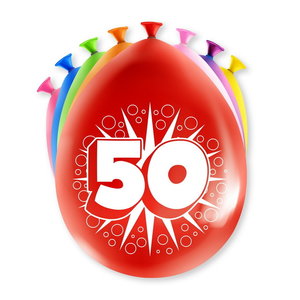 Ballonnen 50 jaar 8 stuks
