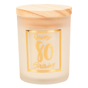 Geurkaars 80 jaar goud-wit luxe Op is Op